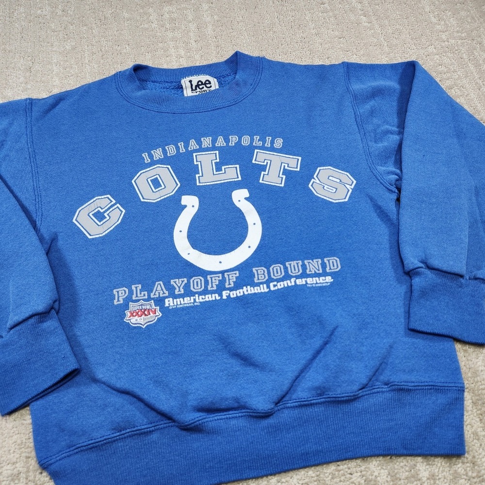 Vintage Indianapolis Colts Sweatshirt Youth Medium Lee Sport Nutmeg USA Made 90s